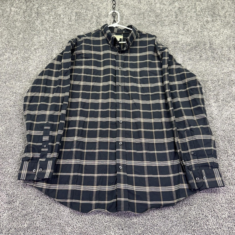 St. John's Bay Shirt Mens 2XLT Plaid Long Sleeve Button Up Iron Free Casual